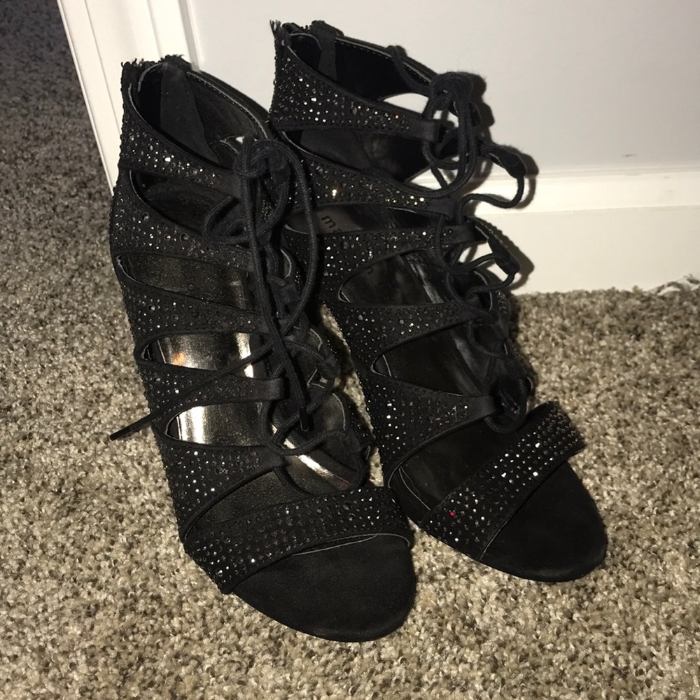 Bootie, Tie Up, Open Toed Heels - image 1